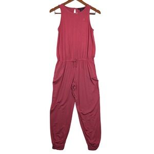 Polo Ralph Lauren Girls XL (16) Rose Knit Jumpsuit Slvless Jogger Comfort Summer